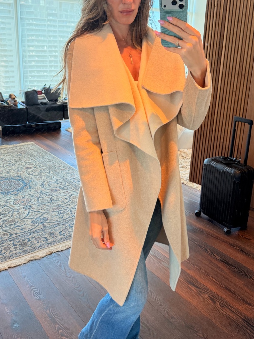 BCBGMaxAzria Beige Wool-Blend Coat size XS
